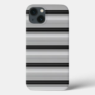 Cute black gray stripes iPhone 13 case