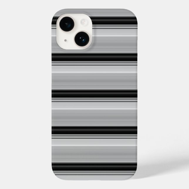 Cute black gray stripes Case-Mate iPhone case (Back)