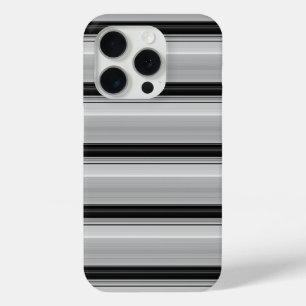Cute black gray stripes iPhone 15 pro case