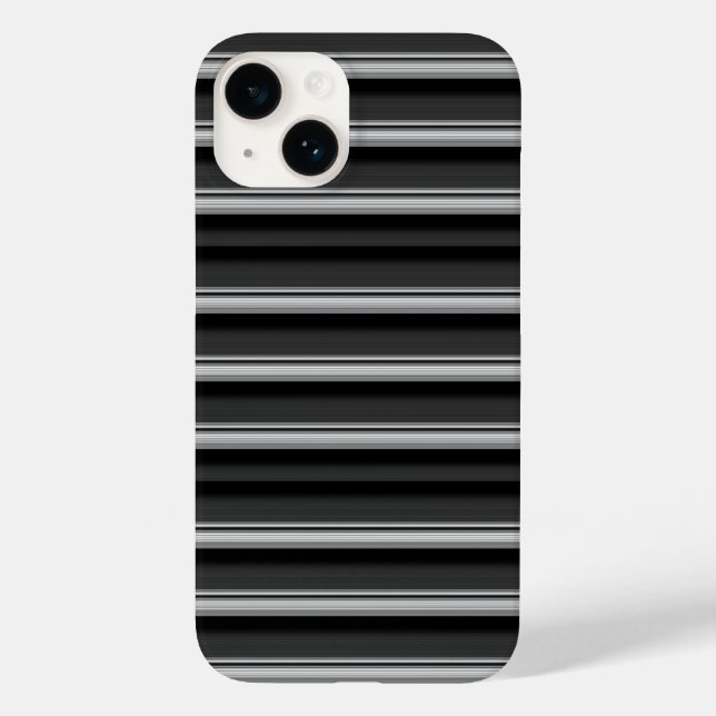 Cute black gray stripes Case-Mate iPhone case (Back)
