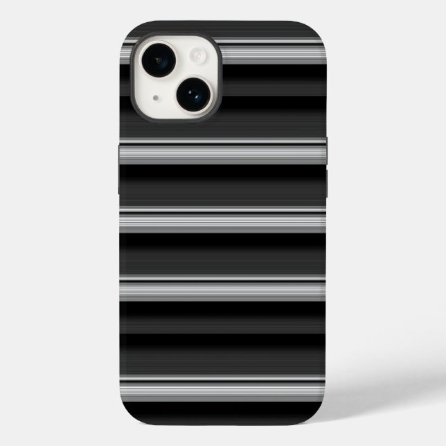 Cute black gray stripes Case-Mate iPhone case (Back)