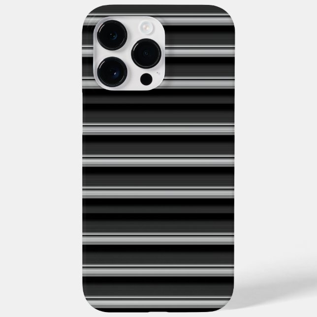 Cute black gray stripes Case-Mate iPhone case (Back)