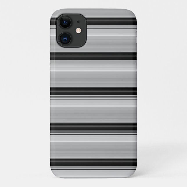 Cute black gray stripes Case-Mate iPhone case (Back)