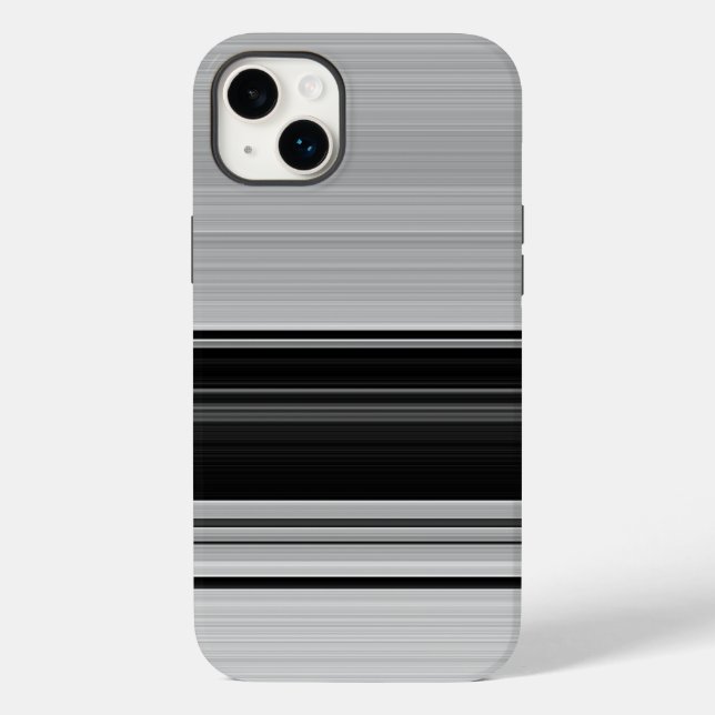 Cute black gray stripes Case-Mate iPhone case (Back)