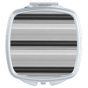 Cute black gray stripes compact mirror