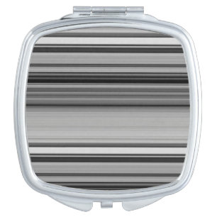 Cute black gray stripes  compact mirror