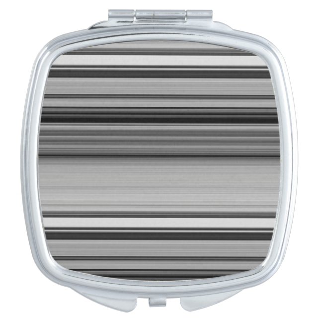 Cute black gray stripes  compact mirror (Front)