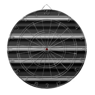 Cute black gray stripes dart board