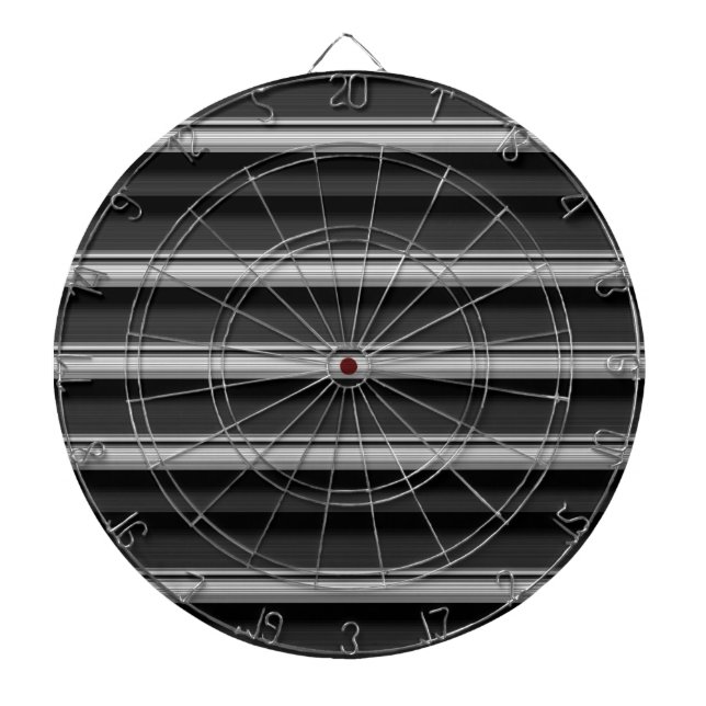 Cute black gray stripes dart board (Front)