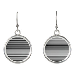 Cute black gray stripes earrings