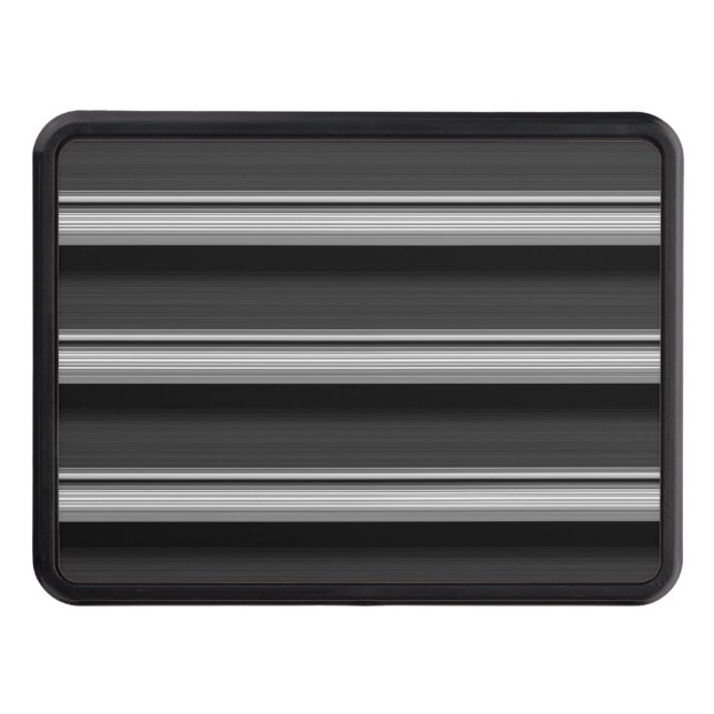 Cute black gray stripes hitch cover (Front)