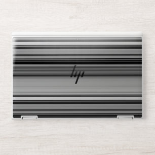 Cute black gray stripes HP laptop skin