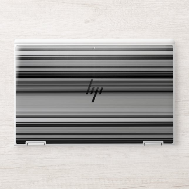 Cute black gray stripes  HP laptop skin (Front)