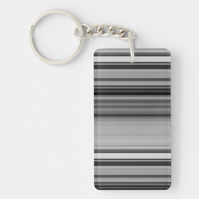 Cute black gray stripes keychain (Front)