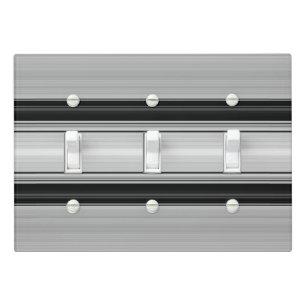 Cute black gray stripes light switch cover