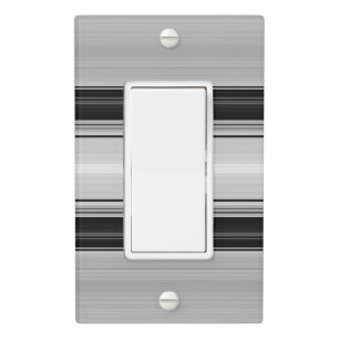 Cute black gray stripes light switch cover