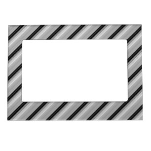 Cute black gray stripes magnetic frame