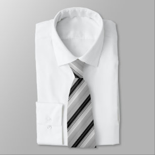 Cute black gray stripes neck tie