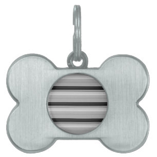 Cute black gray stripes pet ID tag