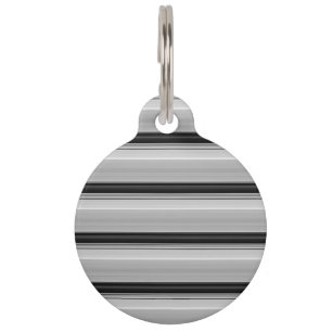Cute black gray stripes pet ID tag