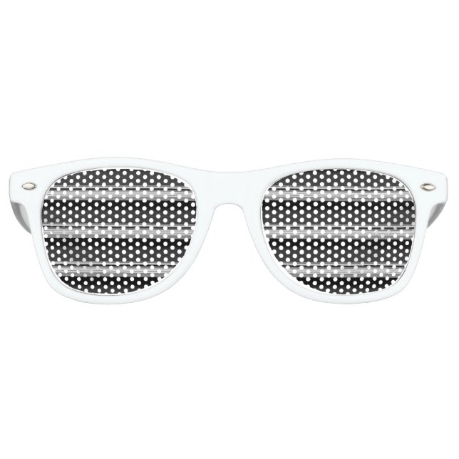 Cute black gray stripes retro sunglasses (Front)