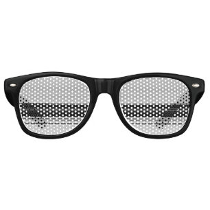 Cute black gray stripes retro sunglasses