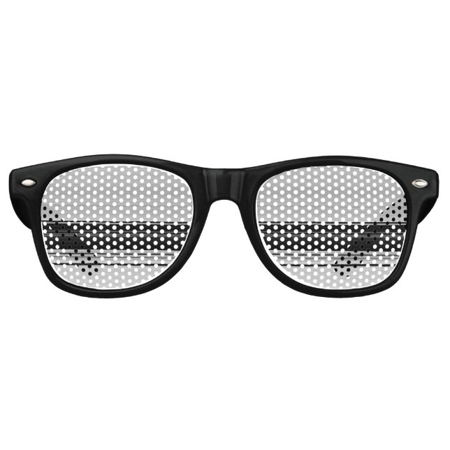 Cute black gray stripes retro sunglasses (Front)