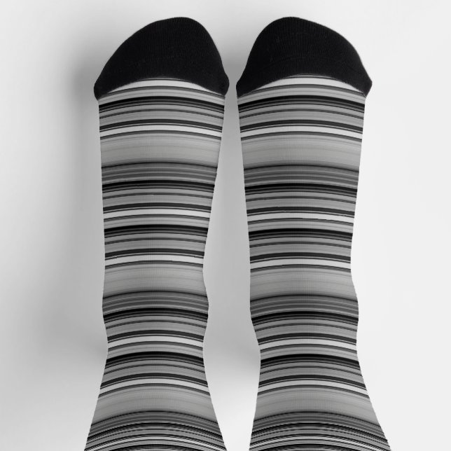 Cute black gray stripes  socks (Top)