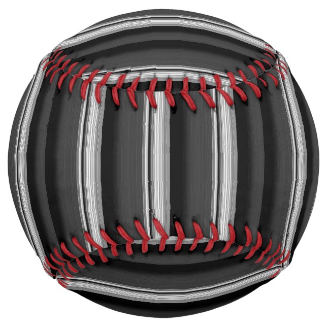 Cute black gray stripes softball (Front)