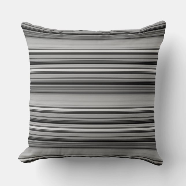 Cute black gray stripes  throw pillow (Front)