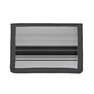 Cute black gray stripes tri-fold wallet