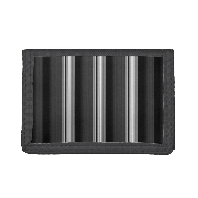 Cute black gray stripes trifold wallet (Front)