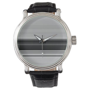 Cute black gray stripes watch