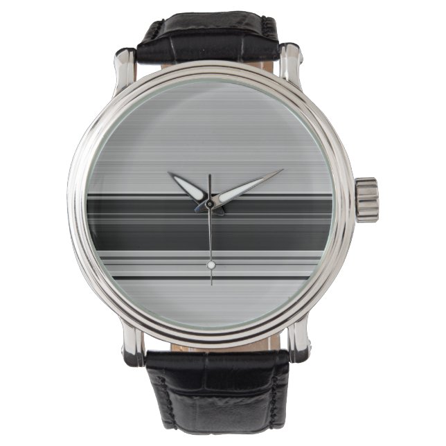 Cute black gray stripes watch (Front)