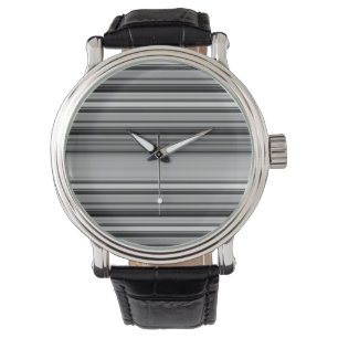 Cute black gray stripes watch