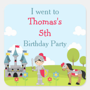 Cute Black Hair Knight 'I went to' Square Sticker