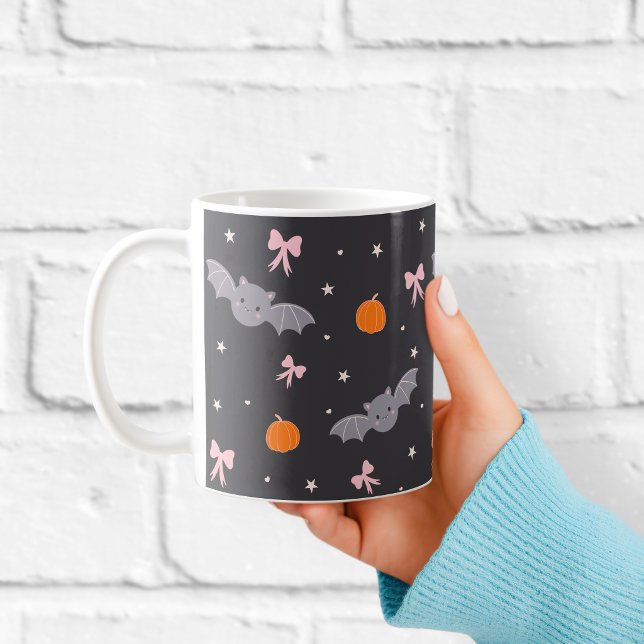 Cute Black Halloween Bat Pattern Mug (Creator Uploaded)