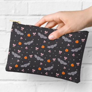 Cute Black Halloween Bat Pattern Zipper Pouch