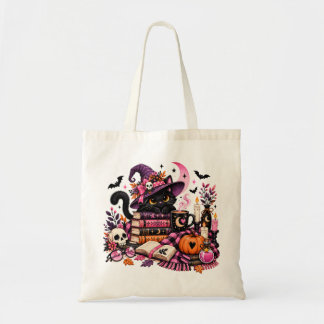 Cute Black Halloween Cat Tote Bag
