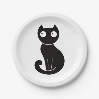 Cute black Halloween kitty with big eyes