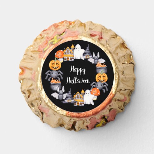 Cute Black Happy Halloween Illustration Reeses Peanut Butter Cups