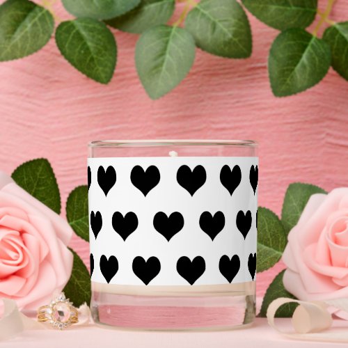 cute black hearts pattern Scented Candle