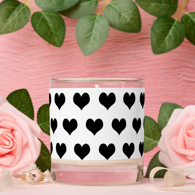 cute black hearts pattern Scented Candle (Wedding)