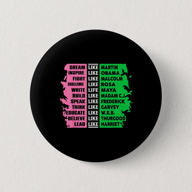 Cute Black History Month Aka Fun Tee Black History Button (Front)