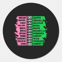 Cute Black History Month Aka Fun Tee Black History Classic Round Sticker