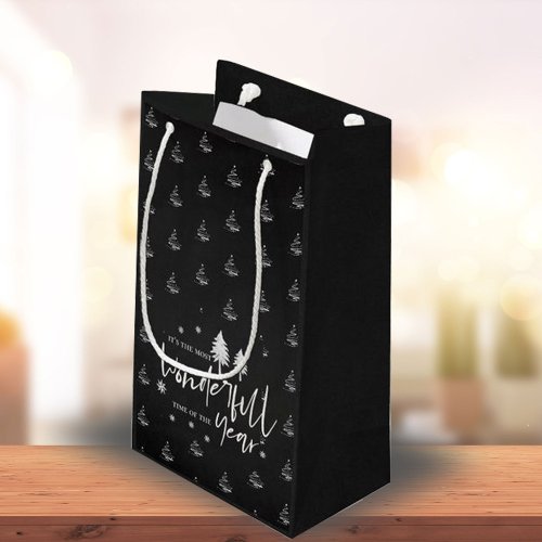 Cute Black Its The Most Wonderful Time Of The Year Small Gift Bag