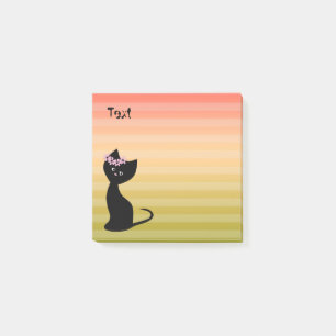 Cute black kitten cat personalized summer gradien post-it notes