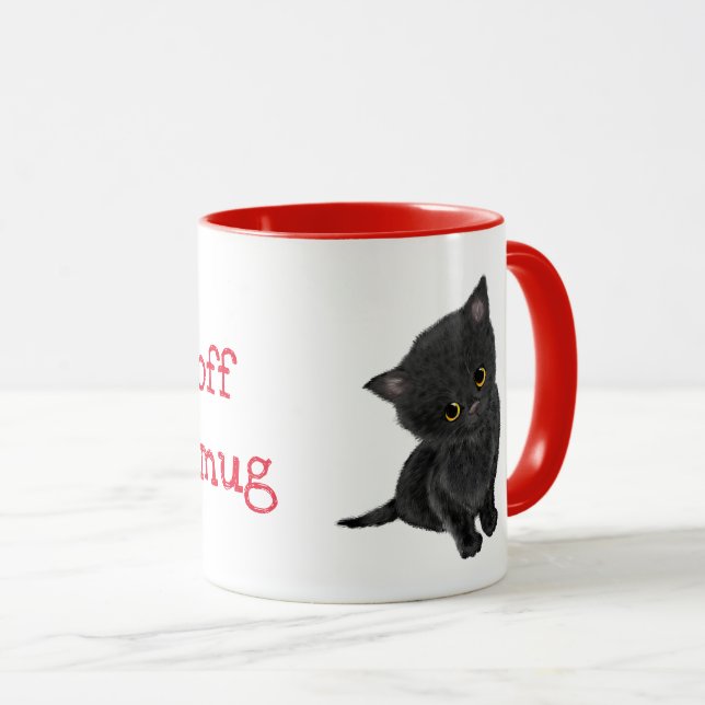 Cute black kitten personalized mug (Front Right)
