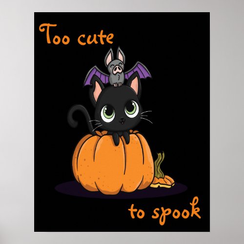 Cute Black Kitten Too Cute To Spook Poster