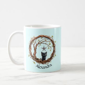 Cute Black Kitten Watching a Star